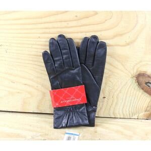 New Charter Club Gloves Womens XL Black Nappa Leather Fleece Lined Vintage 2006